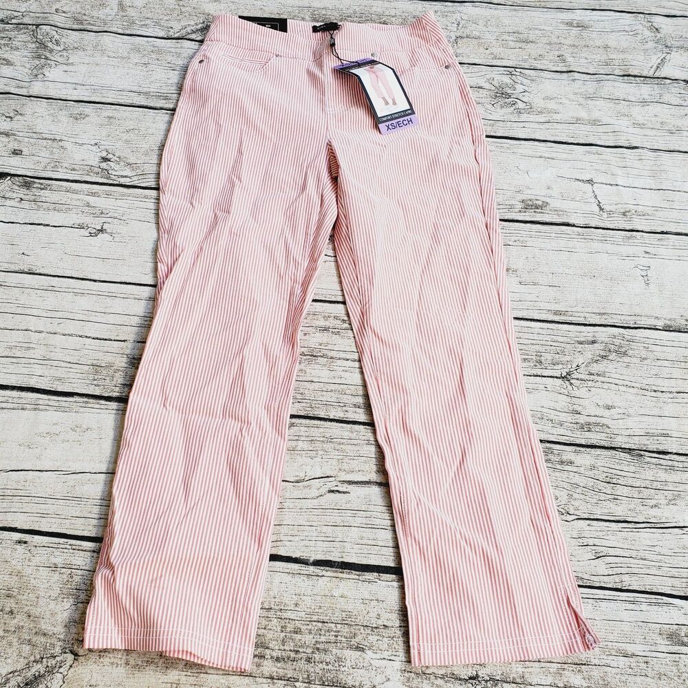 Mario Serrani Pink/white Stripe Pull Up Pants Size XS